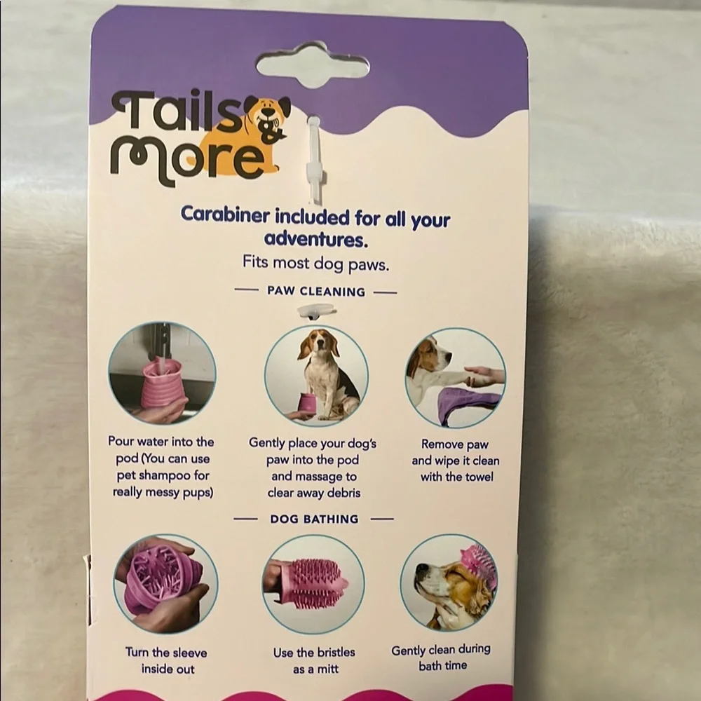 Tails & More Pink Cleaning Paw Pod with Towel